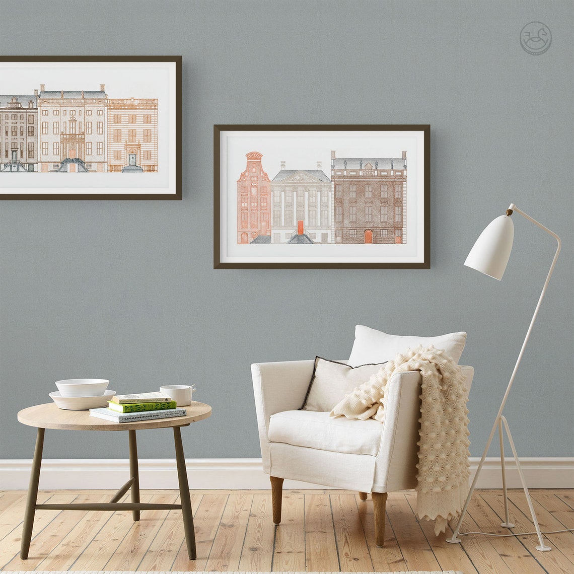 Historic Canal House Architecture Drawings Vintage Building Art Poster - Image 3
