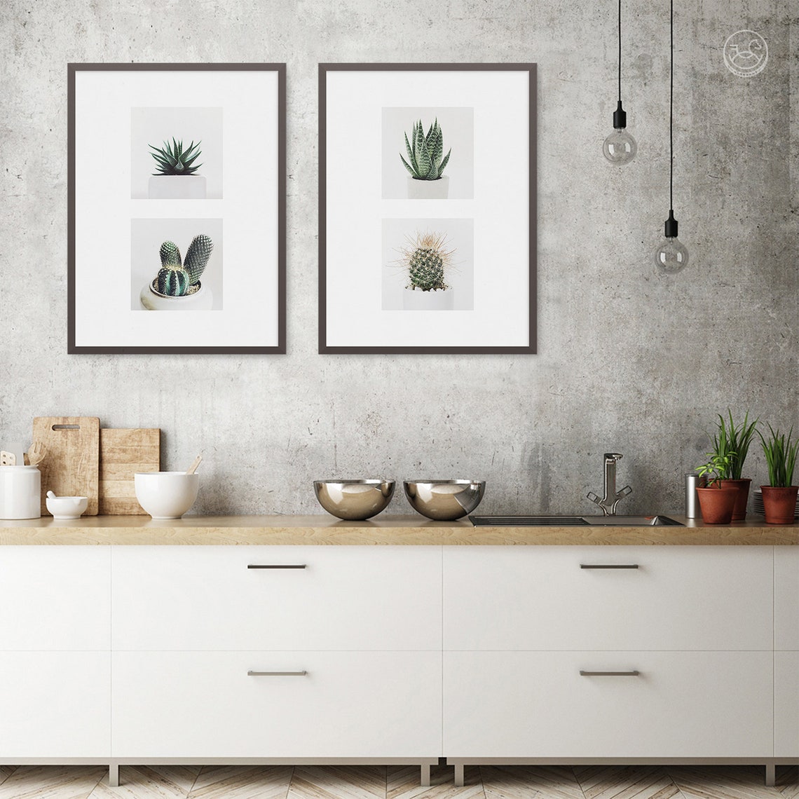 Potted Cactus and Succulent Photo Prints Modern Botanical Wall Poster - Image 3