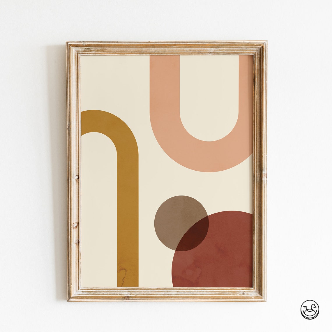 Terracotta Arches Abstract Geometric Mid Century Modern Poster - Image 3