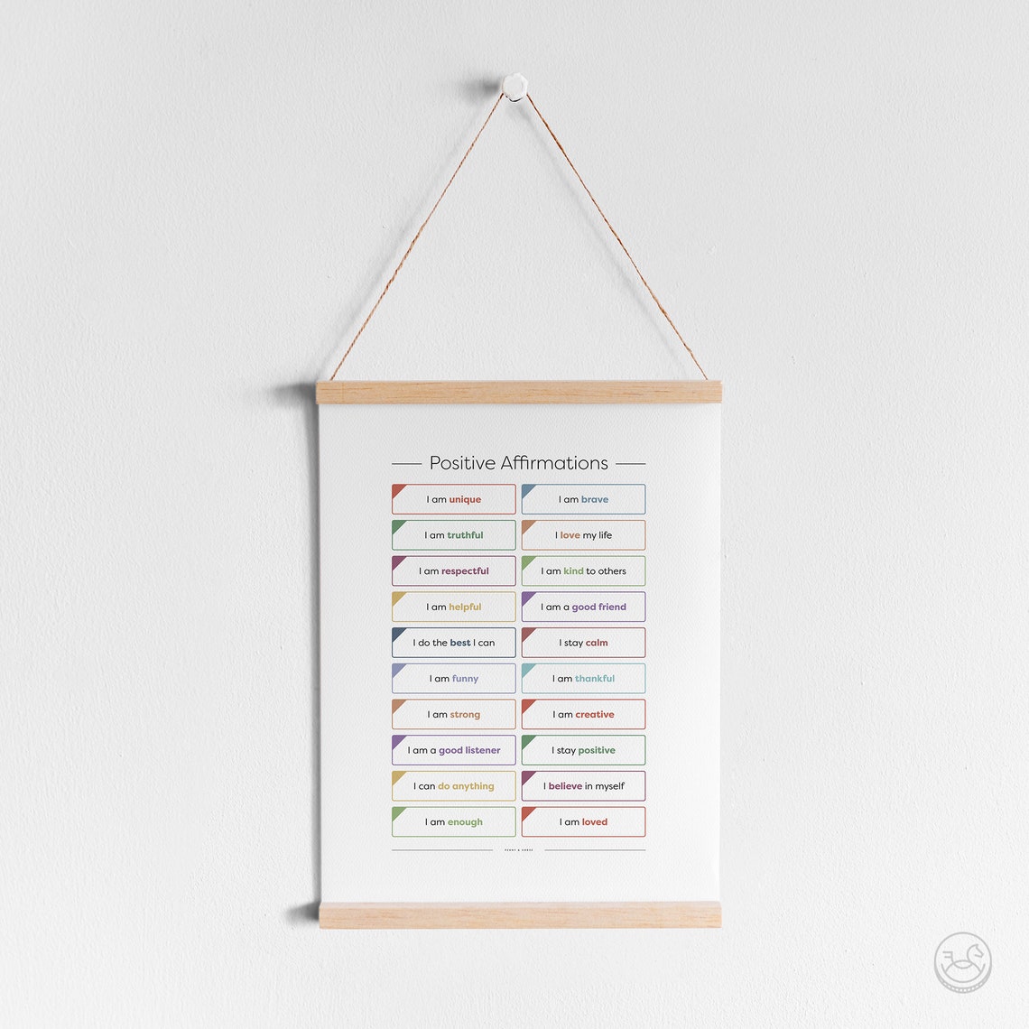 Positive Affirmations for Kids Colorful Encouraging Wall Art - Image 3
