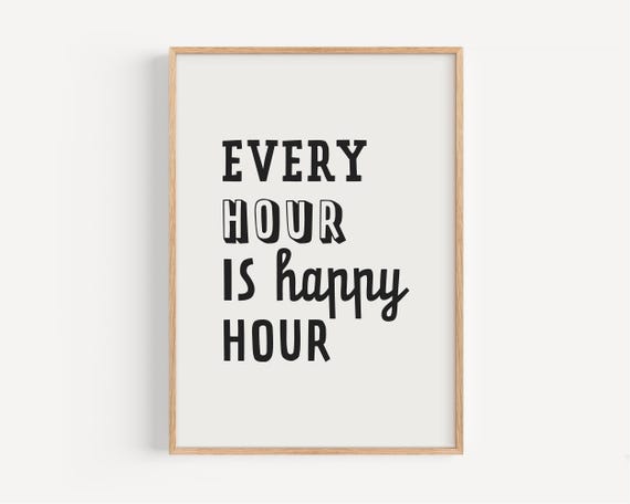 Bar Cart Decor Printable Funny Home Bar Print Vintage Kitchen Decor Happy Hour Poster Instant Wall Art Bar Cart Accessories