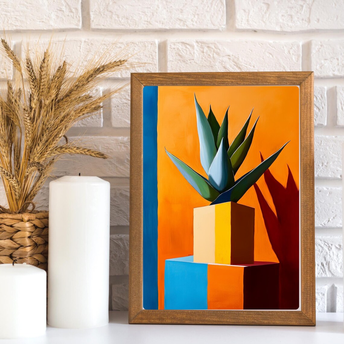 Abstract Geometric Agave Plant Bold Modern Southwest Art Poster - Image 3
