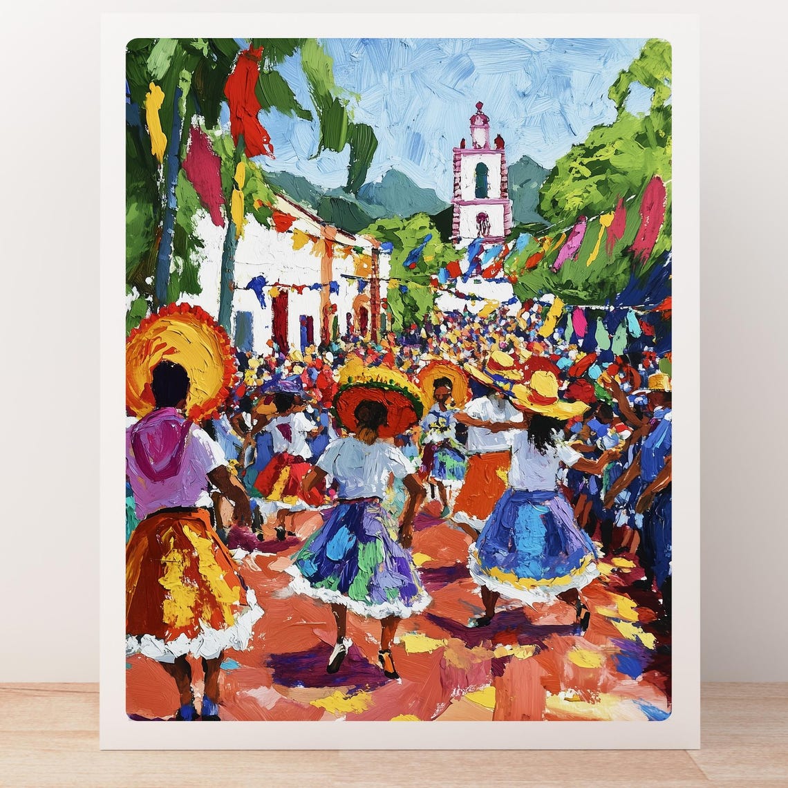 Guelaguetza Festival Oaxaca Traditional Dancers Parade Painting Poster - Image 5