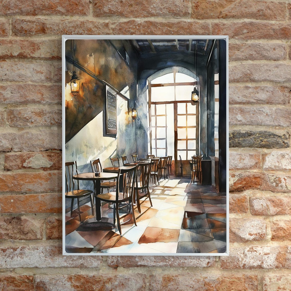 Empty Coffee Shop Morning Sunlight Quiet Interior Cafe Poster - Image 6