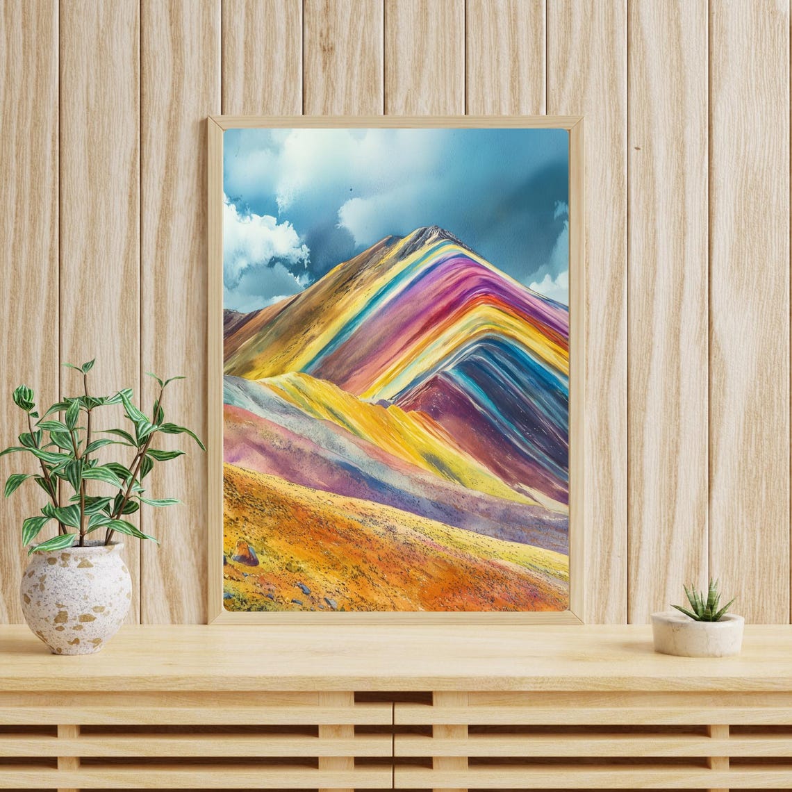 Rainbow Mountain Peru with Colorful Striped Andes Slopes Poster - Image 4
