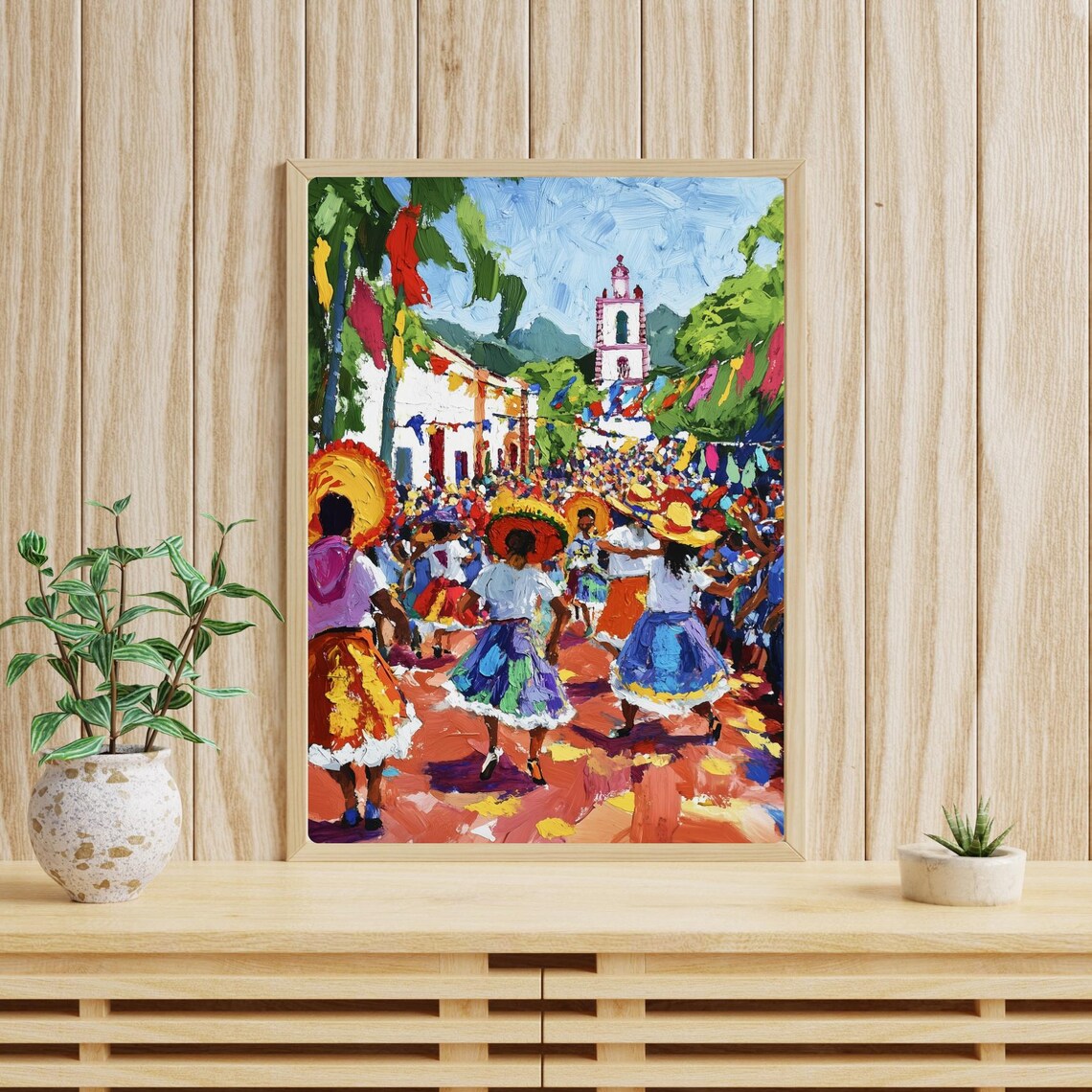 Guelaguetza Festival Oaxaca Traditional Dancers Parade Painting Poster - Image 4