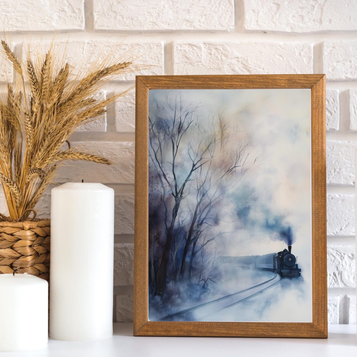 Ghost Train Art Print Misty Forest Painting Atmospheric Railroad Decor Ethereal Train Landscape Moody Wall Art Train Enthusiast - Image 3