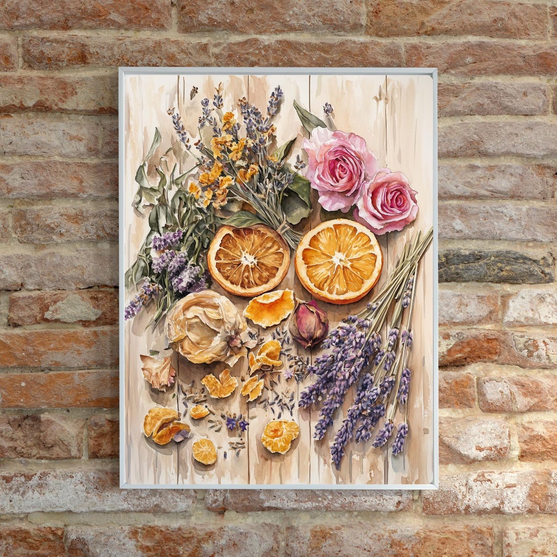 Dried Oranges and Lavender Botanical Flat Lay Still Life Poster - Image 6