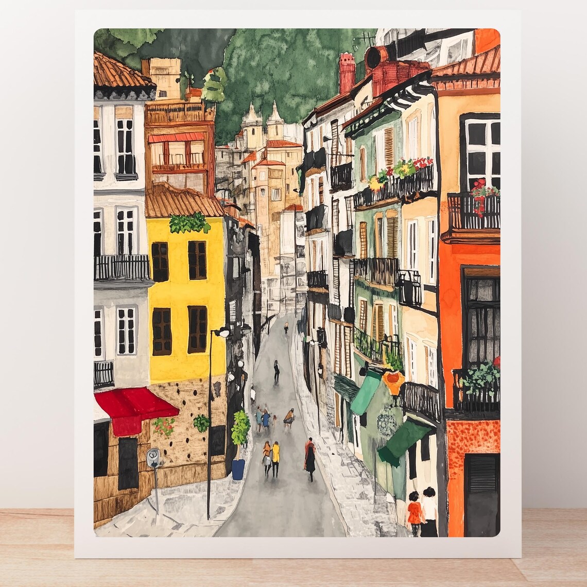 San Sebastian Gouache Art Print, Basque Country - Image 5