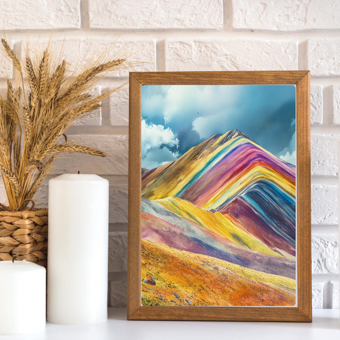 Rainbow Mountain Peru with Colorful Striped Andes Slopes Poster - Image 3