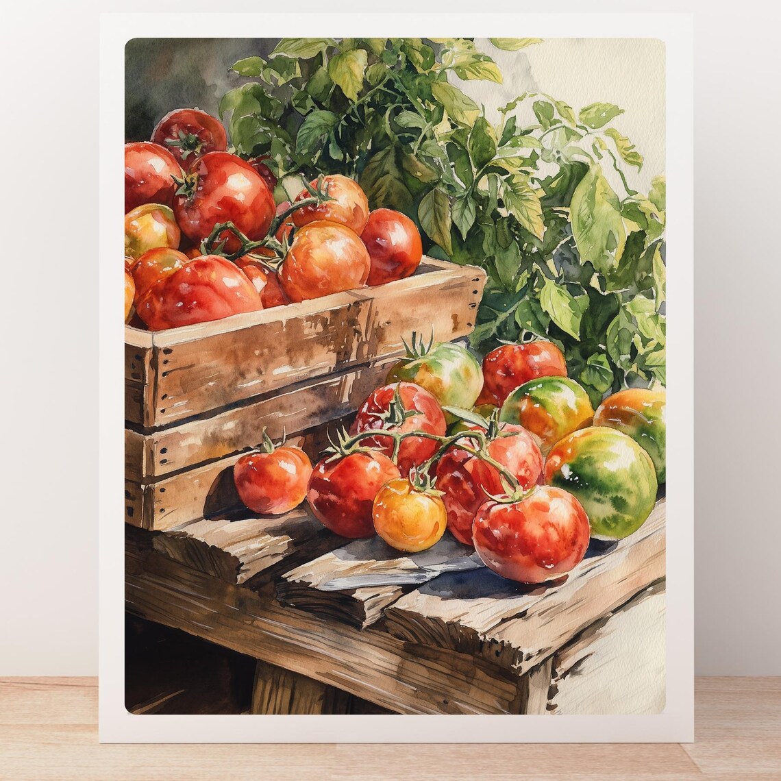 Tomato Harvest Watercolor Garden Vegetable Print Fresh Farm Bounty Decor Kitchen Still Life Art Produce Market Art - Image 6