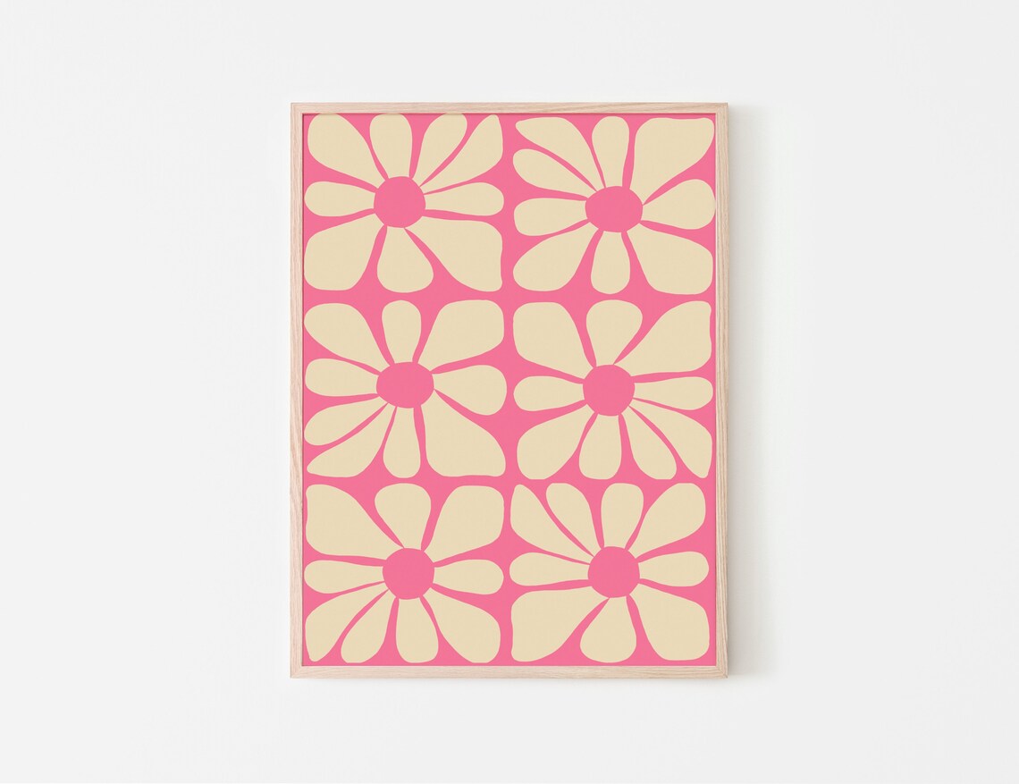 Mid Century Wavy Flower Pattern Art Print, Gustaf Westman - Image 3