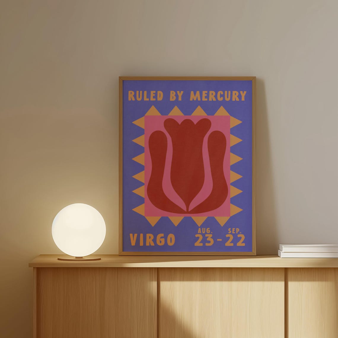 Virgo Zodiac Tulip Poster Ruled By Mercury Retro Astrology Print - Image 2