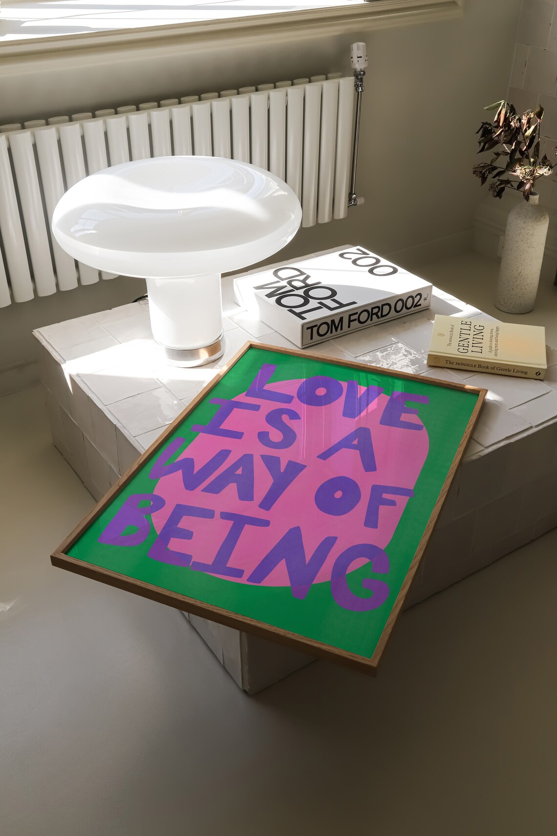 Love Is A Way Of Being Bold Purple Pink Green Typography Quote Poster - Image 2