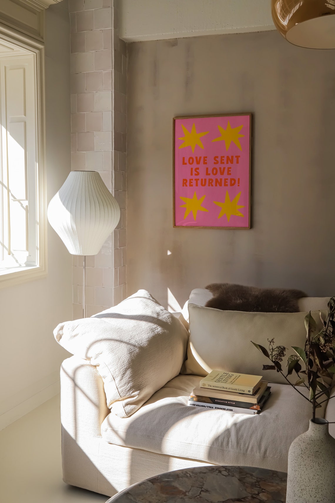 Love Sent Is Love Returned Bold Retro Maximalist Quote Poster - Image 4