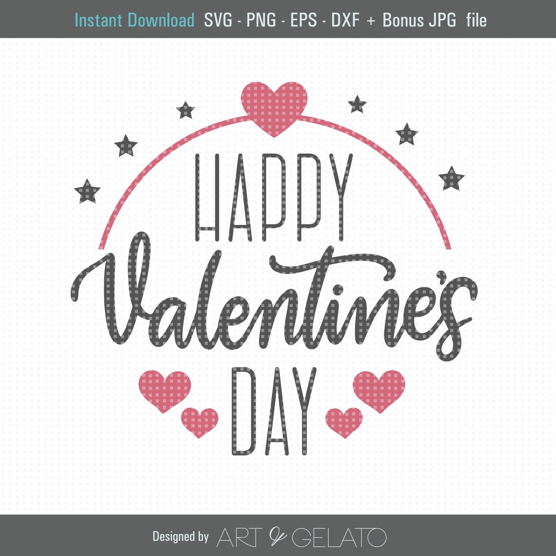 Happy Valentines Day Heart Arch Stars Romantic Gift Decor Poster