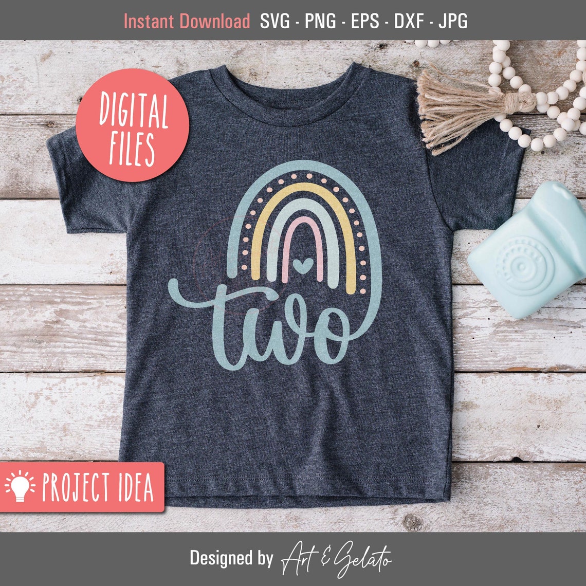 Two Rainbow Birthday Svg Baby Girl Birthday Svg Boho Rainbow Birthday Svg Rainbow Birthday Party Svg Girl Rainbow Svg 2nd Birthday Svg - Image 2
