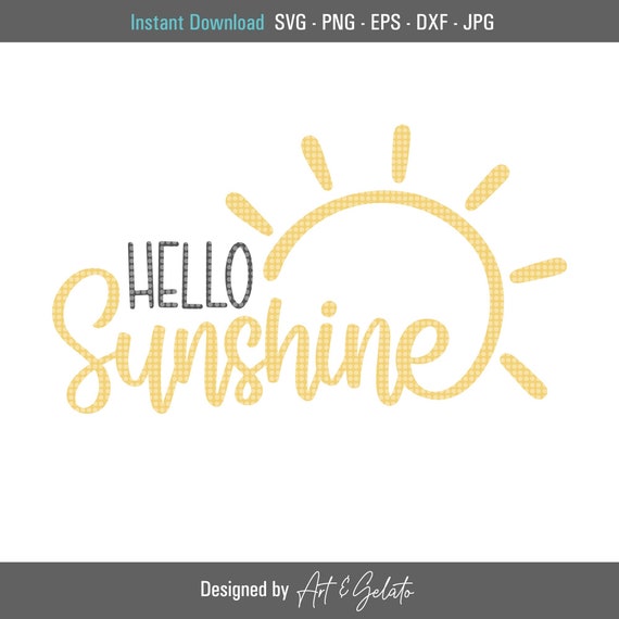 Hello Sunshine Summer Sign Art Print, Kitchen Decor