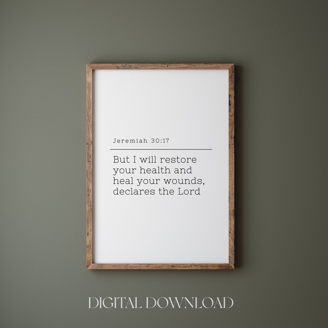 Jeremiah 30:17 Minimalist Bible Verse Art Print