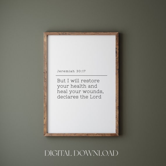 Jeremiah 30:17 Minimalist Bible Verse Art Print
