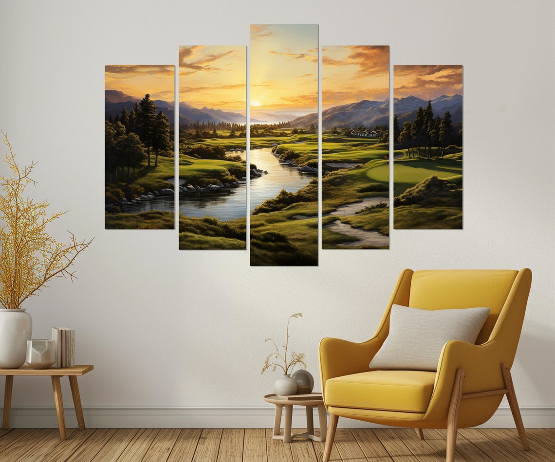 Scenic Golf Course Print Golf Wall Art Golf Art Golf Player Gift Golf Club Decor Framed And Ready To Hang - Image 3