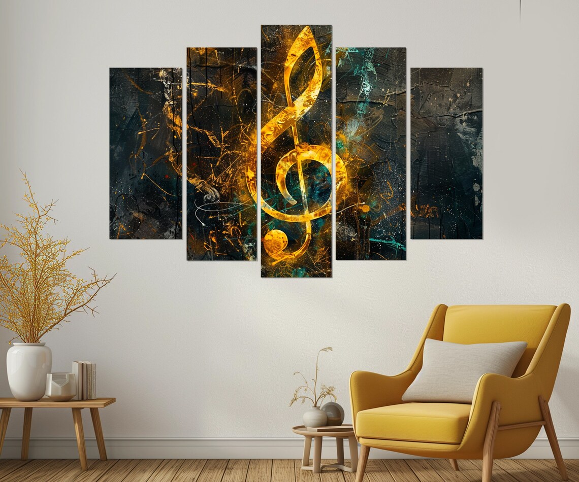 Treble Clef Abstract Music Wall Art Print, Musician Gift - Image 3
