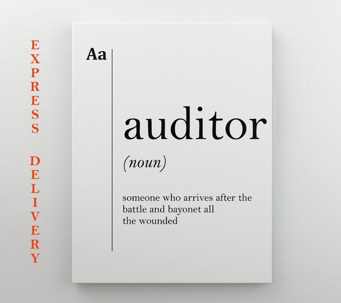 Auditor Definition Poster Funny Dictionary Style Humorous Office Decor