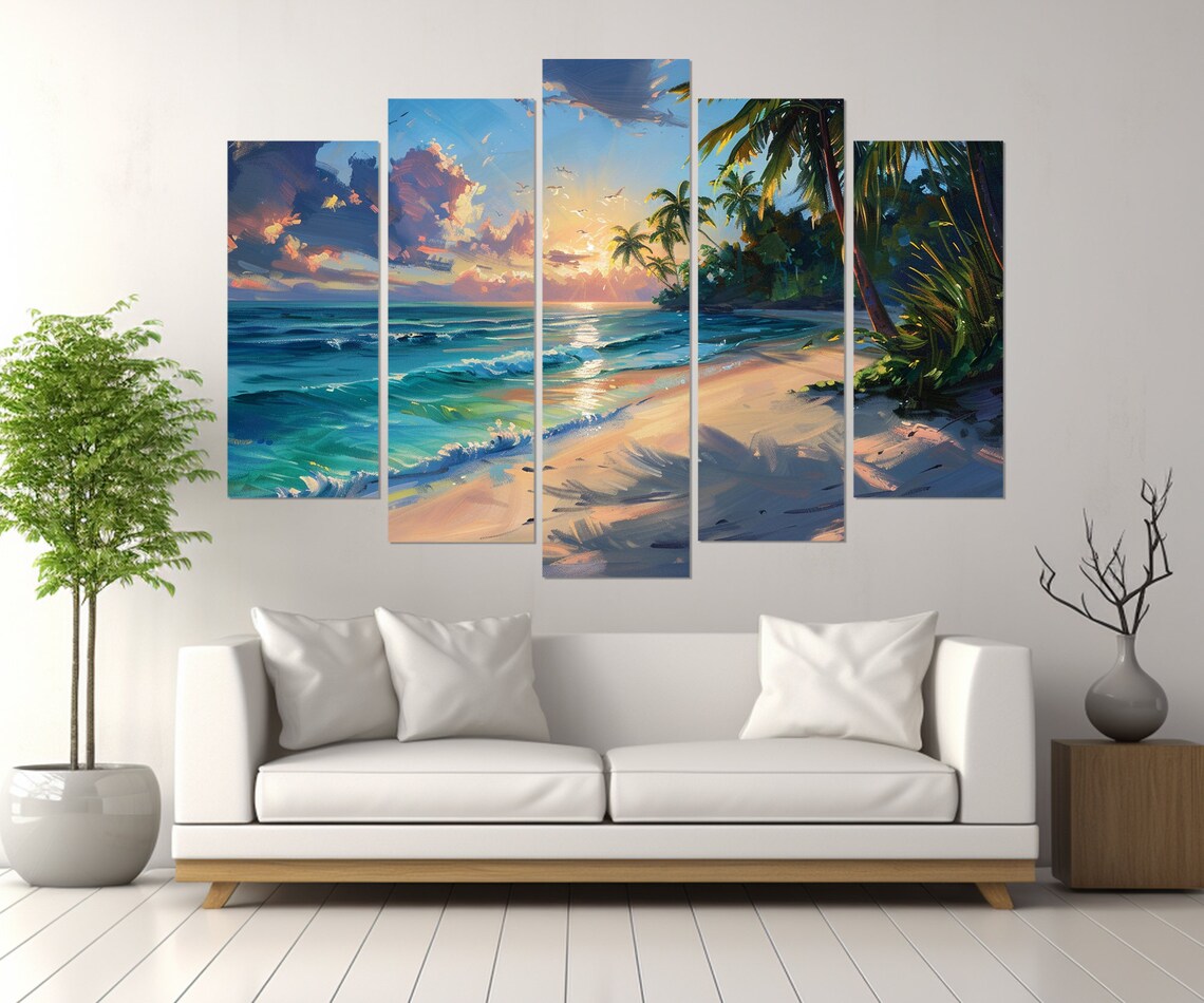 Ocean Beach Art Print, Tropical Bedroom Decor - Image 2