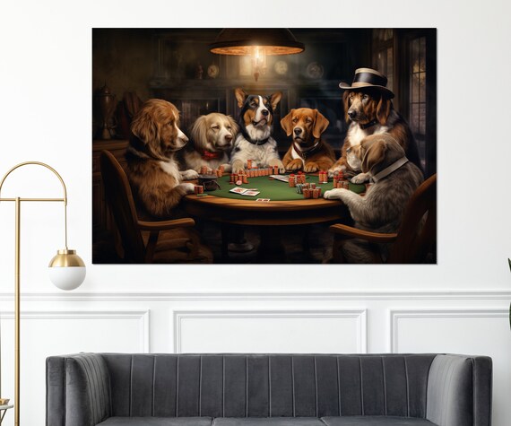 Dogs Playing Poker Abstract Poker Club Art Print