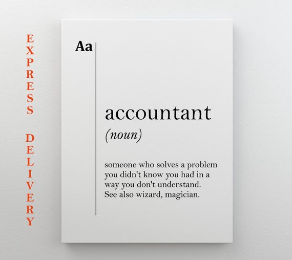 Accountant Definition Poster, Scandinavian Office Decor