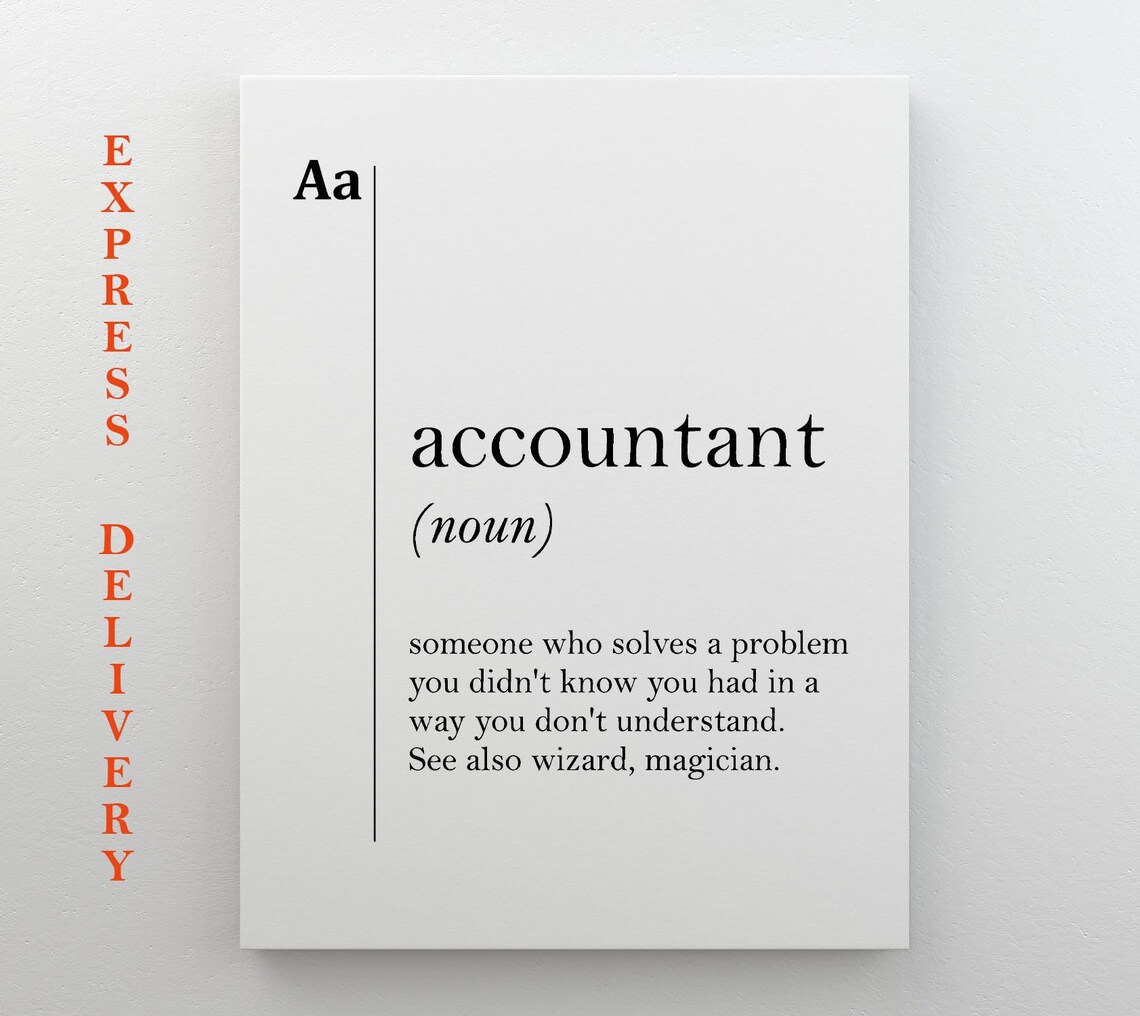 Accountant Definition Poster, Scandinavian Office Decor