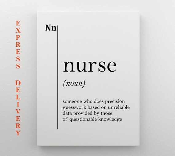 Nurse Print Definition Gift For Nurse Wall Art Graduation Gift Nurse Poster Hospital Wall Decor Nurse Room Decor Gift Medical Quotes