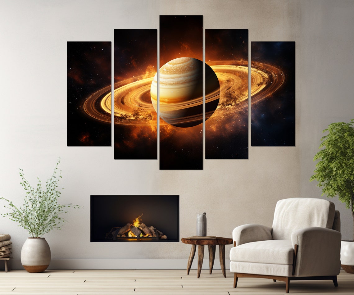 Planets Abstract Saturn Art Print - Image 3