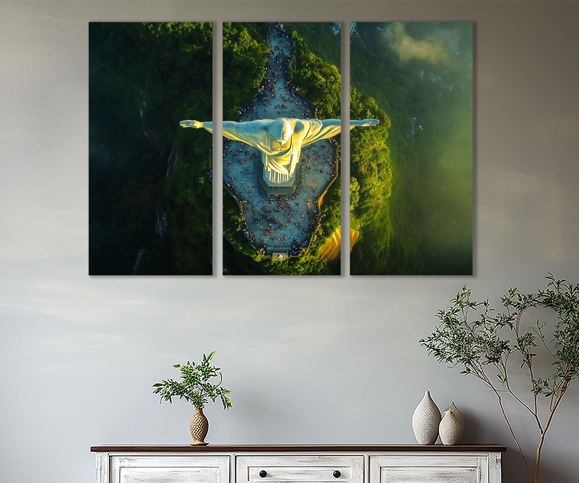 Christ The Redeemer Aerial View Rio De Janeiro Brazil Travel Poster - Image 3