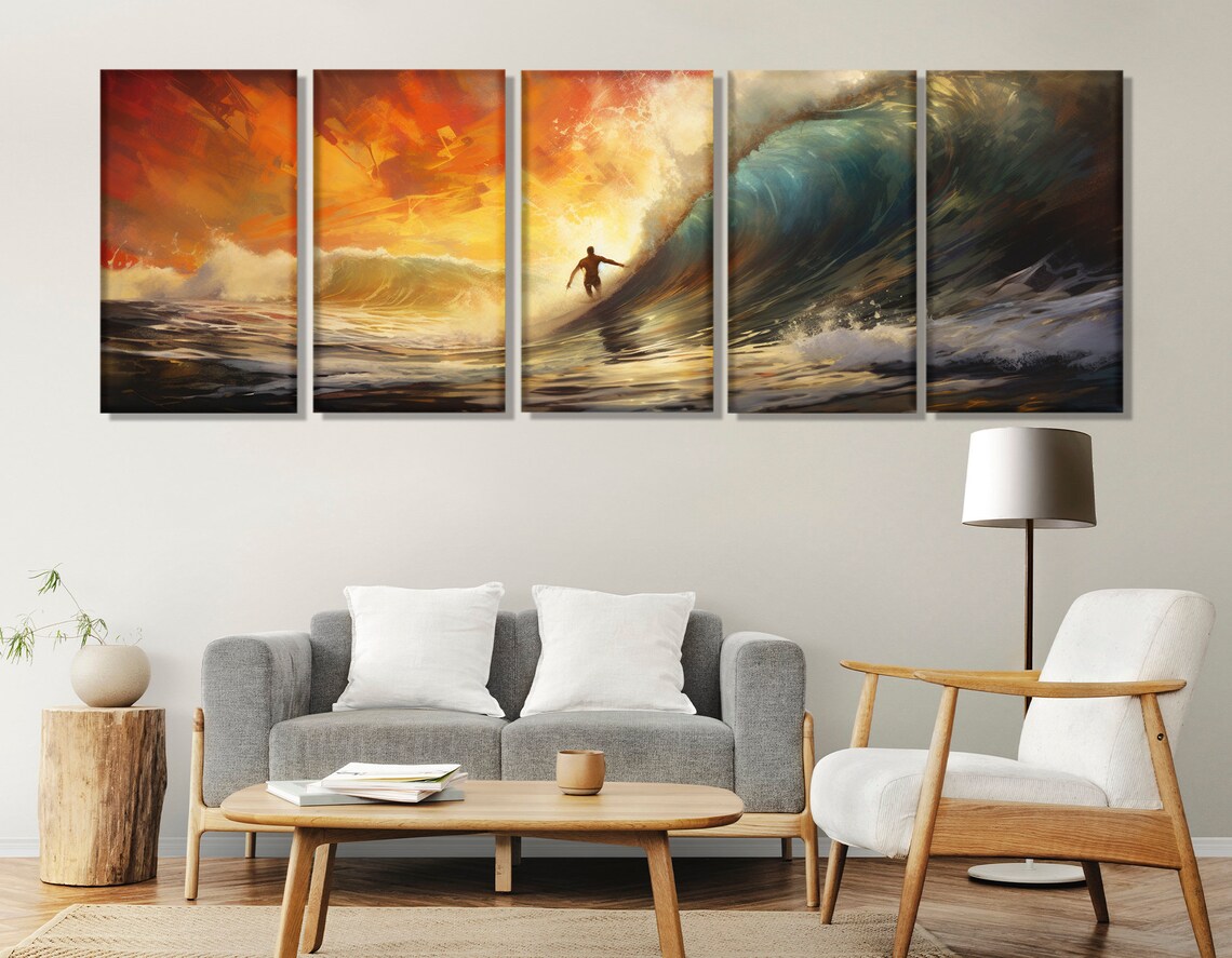Surfing Poster, Ocean & Beach Surf Decor Art Print - Image 2