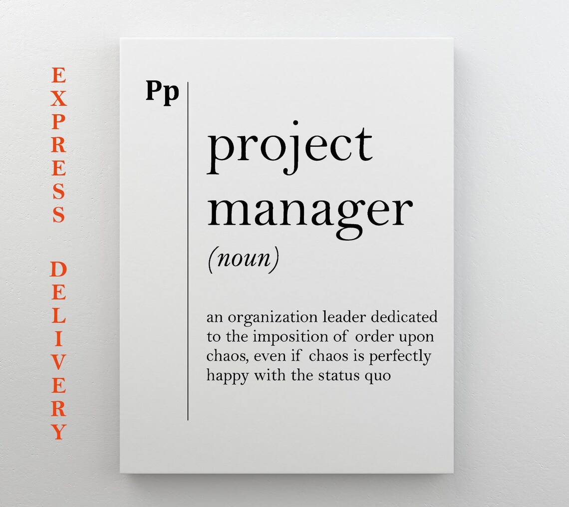 Project Manager Definition Print, Manager Gift