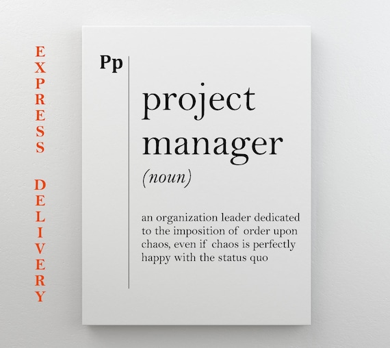 Project Manager Definition Print, Manager Gift