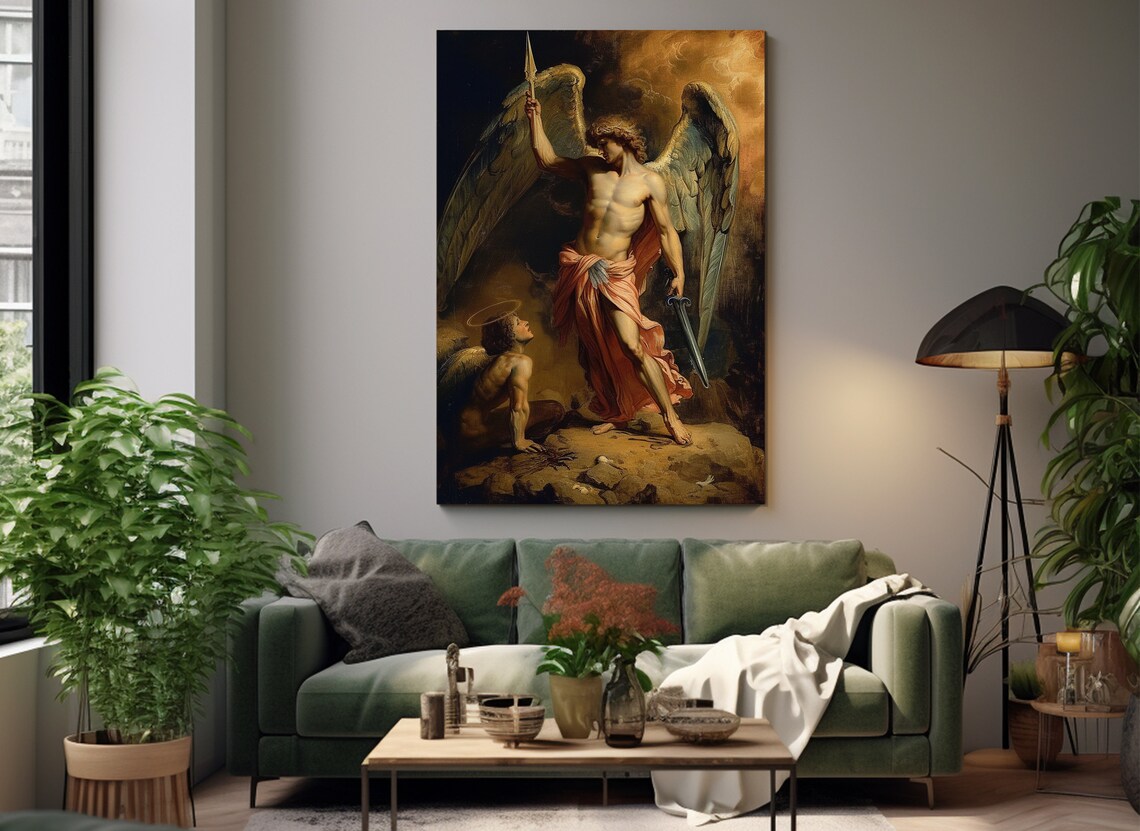 St Michael The Archangel, Roman Catholic Art Print - Image 4