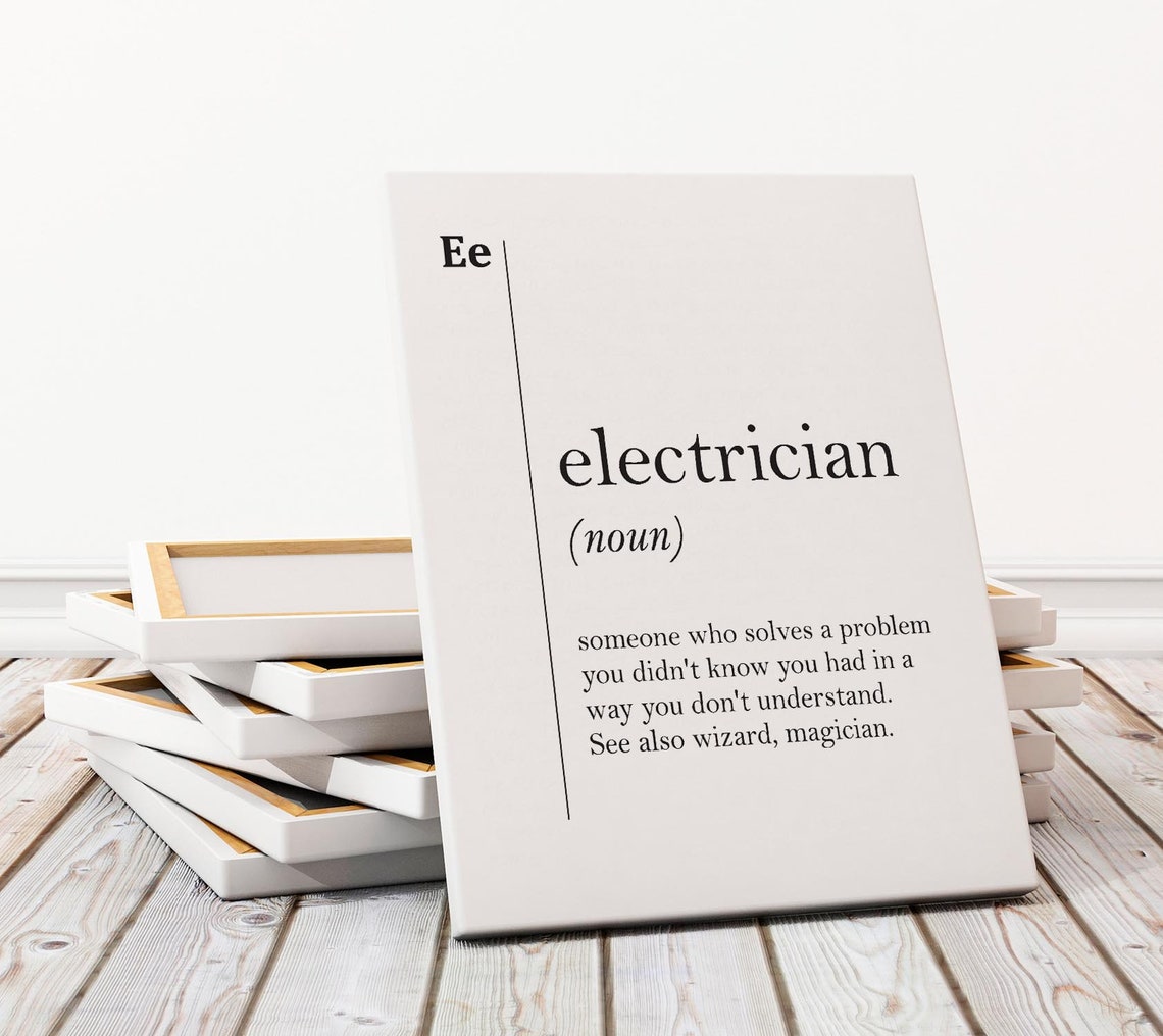 Electrician Funny Definition Noun Wizard Magician Trades Gift Poster - Image 3