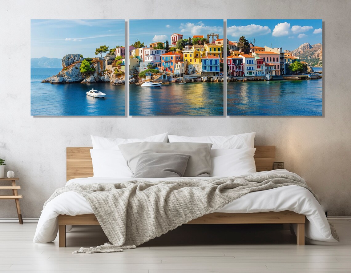Greek Island Abstract Painting Wall Art Print, Greece - Image 4