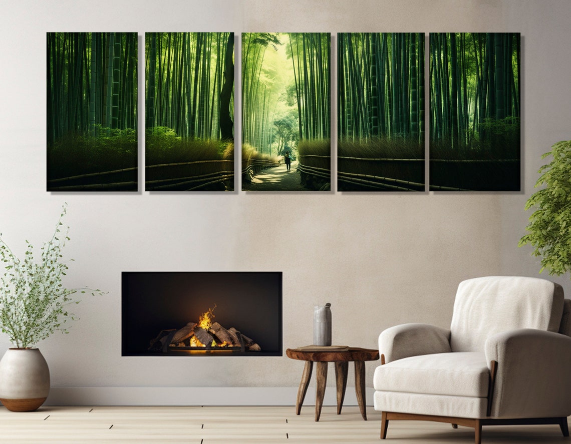 Arashiyama Bamboo Grove Kyoto Japan Tall Green Forest Path Poster - Image 3