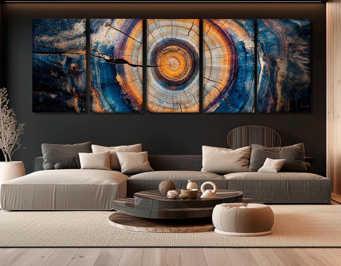 Abstract Tree Rings Wood Texture Wall Art Print - Image 4