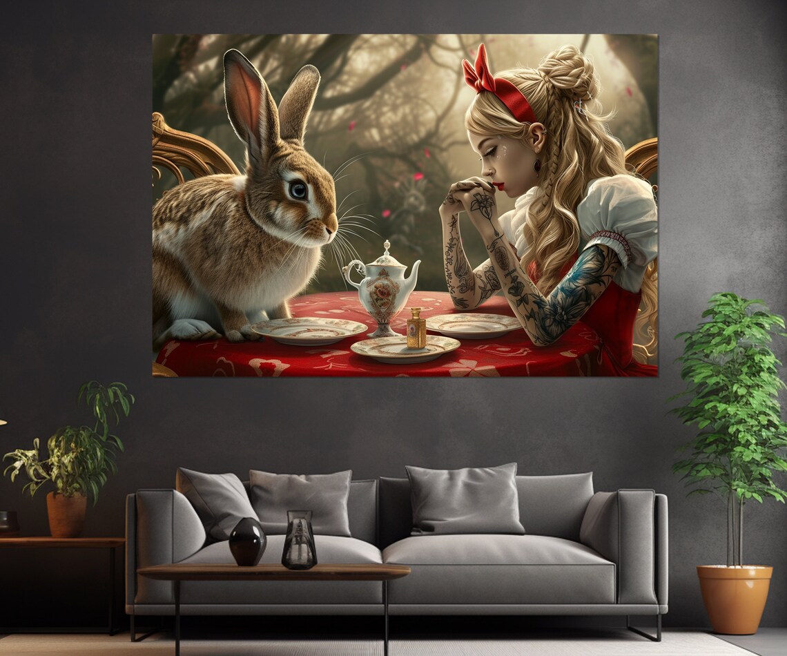Alice in Wonderland Abstract Nursery Art Print - Image 3