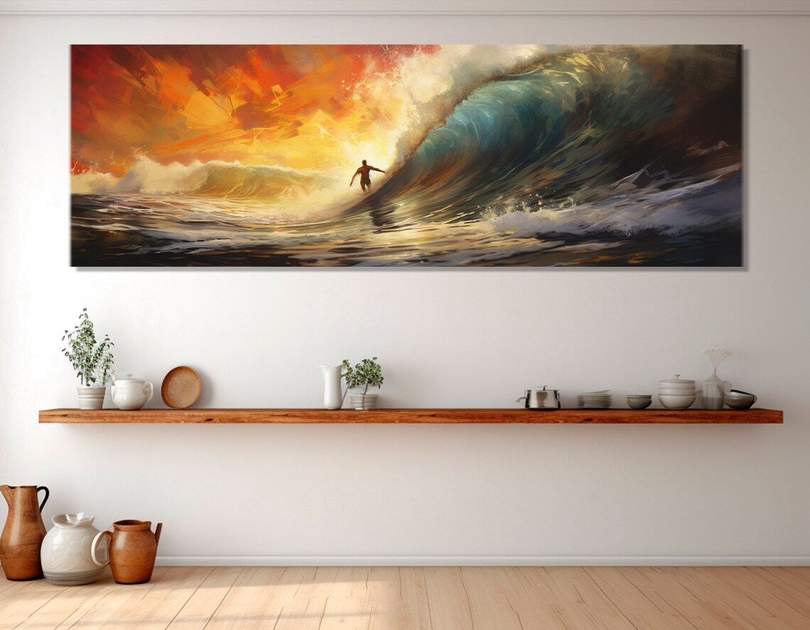 Surfing Poster, Ocean & Beach Surf Decor Art Print