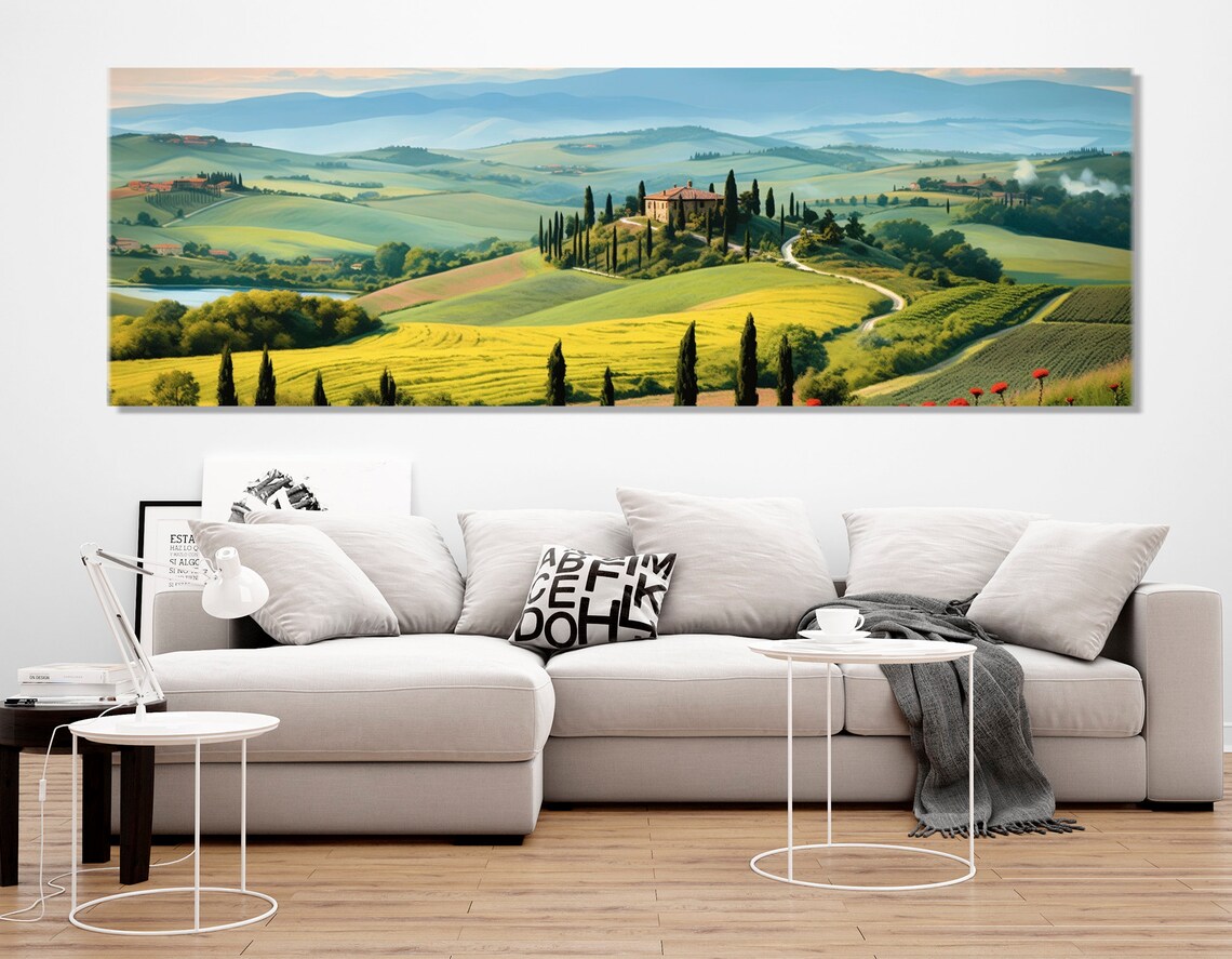 Tuscany Scenic Landscape Art Print, Italy Poster