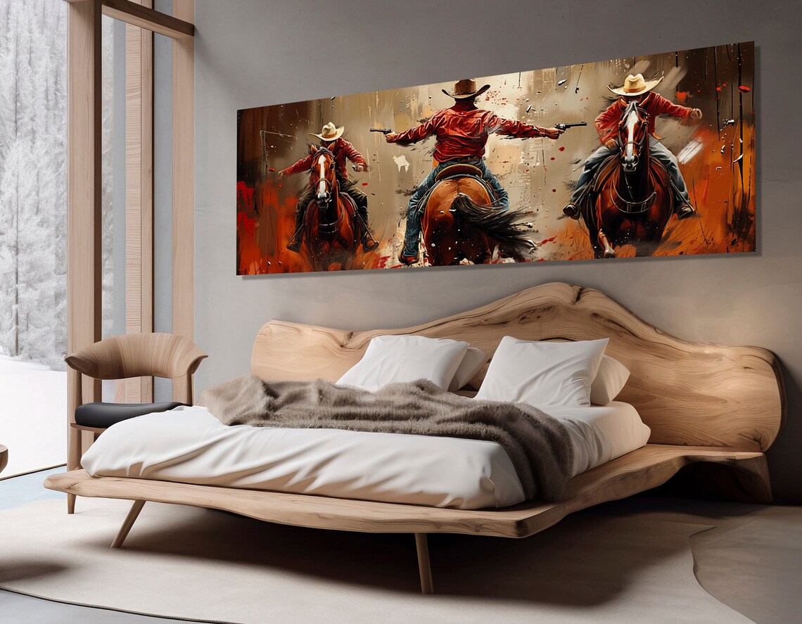 Wild West Cowboys Retro Style Wall Art Poster