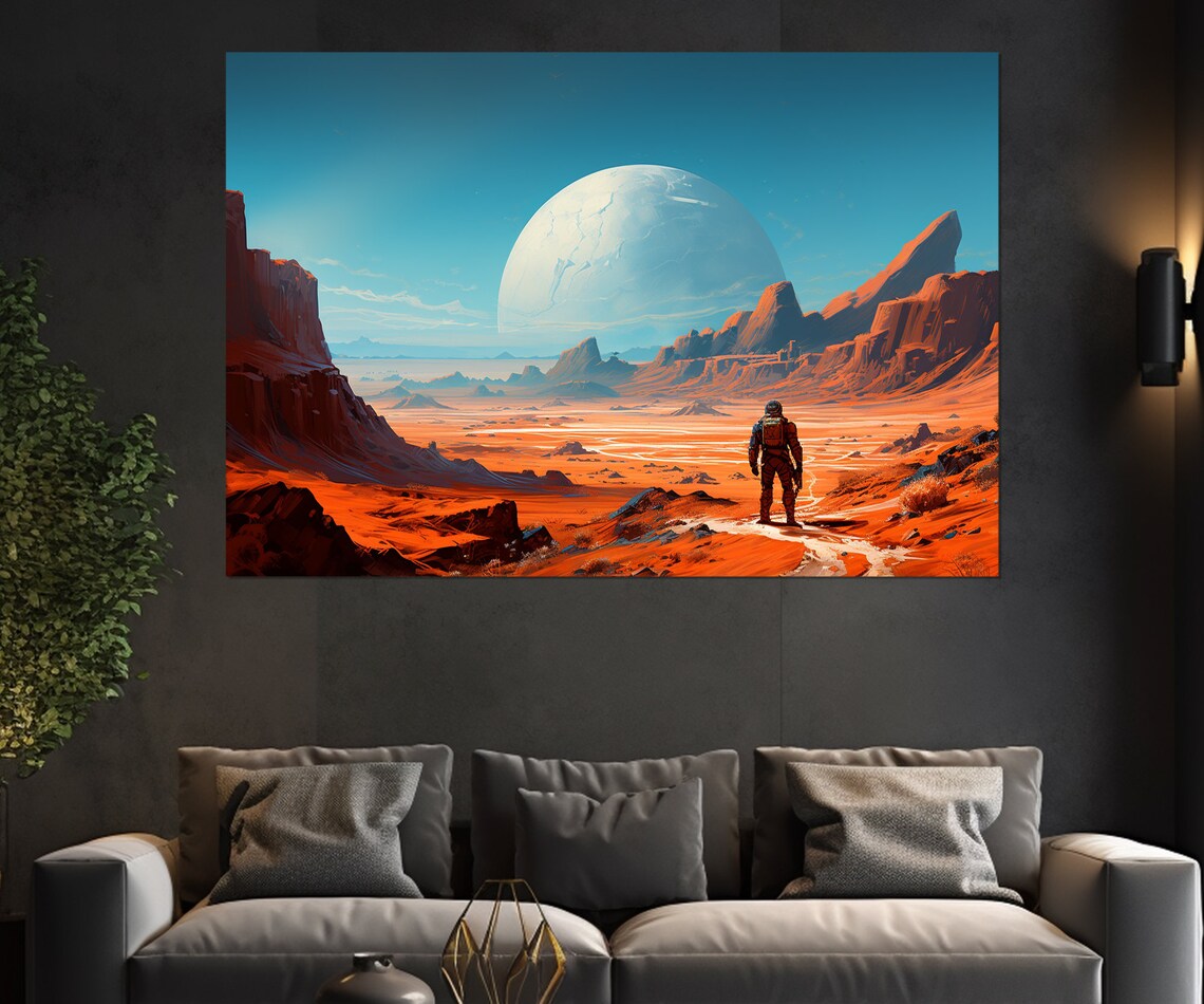 Abstract Astronaut on Mars, Space Poster Print - Image 3