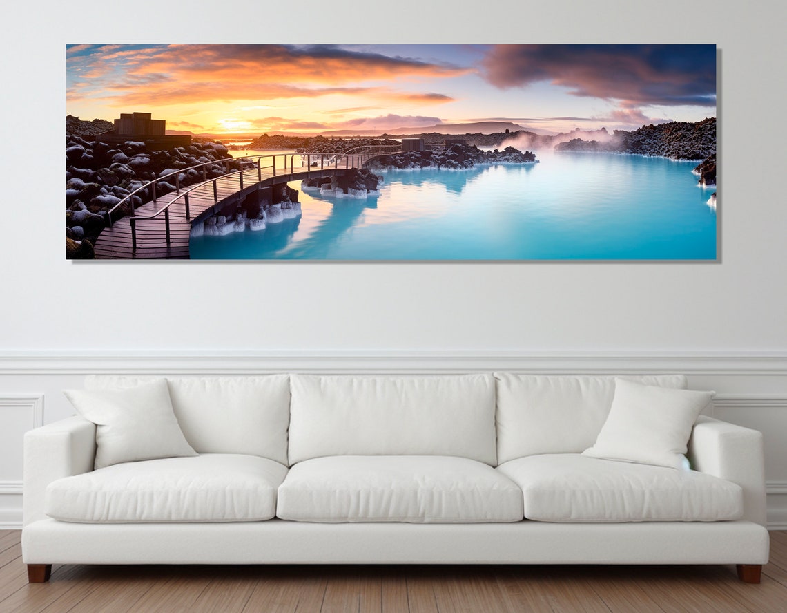 Blue Lagoon Iceland Geothermal Spa At Sunset Panorama Poster