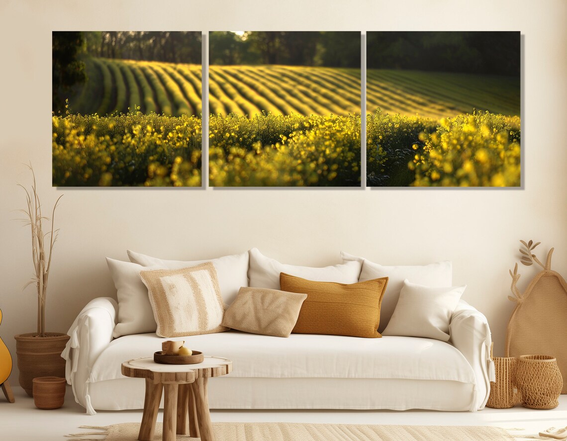 Rapeseed Field Painting Art Print, Agricultural Decor - Image 4