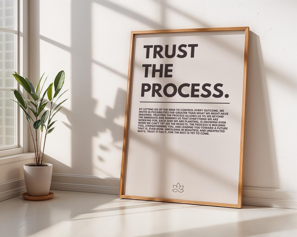 Trust The Process Motivational Poster, Minimalist Decor - Image 3